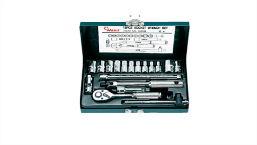 Picture of Hans 1/4" Drive 12 Points 18 Pcs. Socket Wrench Set - Metric Size