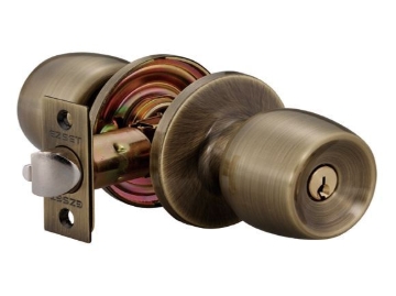 Show details for Ezset Devon Gr.3 Antique Brass Cylindrical Entrance Knobset EZ100CDNUS5 Picture of Ezset Devon Gr.3 Antique Brass Cylindrical Entrance Knobset EZ100CDNUS5