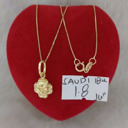 图片 18K - Saudi Gold Jewelry, Necklace w/. Pendant 18K - 1.8g