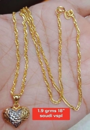 图片 18K - Saudi Gold Jewelry, Necklace w/. Pendant 18K - 1.9g