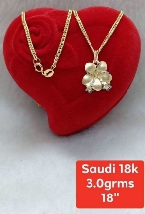图片 18K - Saudi Gold Jewelry, Necklace w/. Pendant 18K - 3.0g