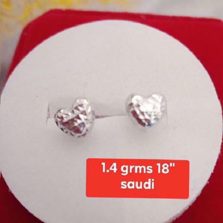图片 Saudi White Gold Earrings 18K - 1.4g
