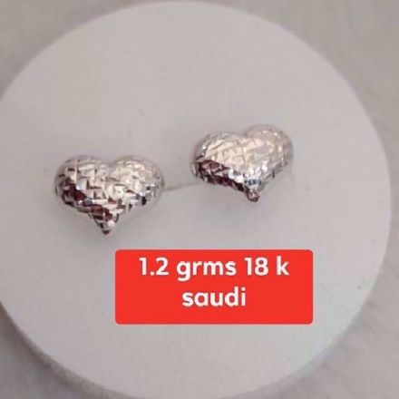 图片 Saudi White Gold Earrings 18K - 1.2g