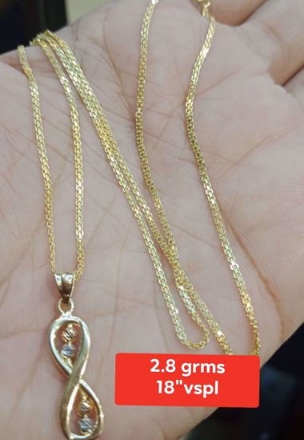 图片 18K - Saudi Gold Jewelry, Necklace w/. Pendant 18K - 2.8g