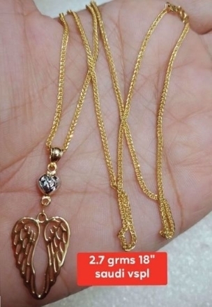 图片 18K - Saudi Gold Jewelry, Necklace w/. Pendant 18K - 2.7g