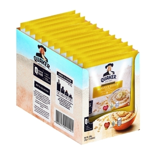 Picture of Quaker Flavored Oatmeal Banana & Honey 33g (Pack of 12)