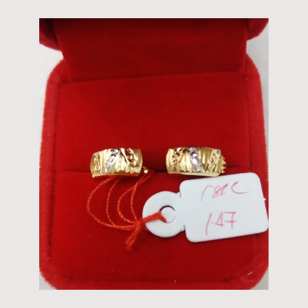 图片 18K - Saudi Gold Earrings 1.47g- SE147G