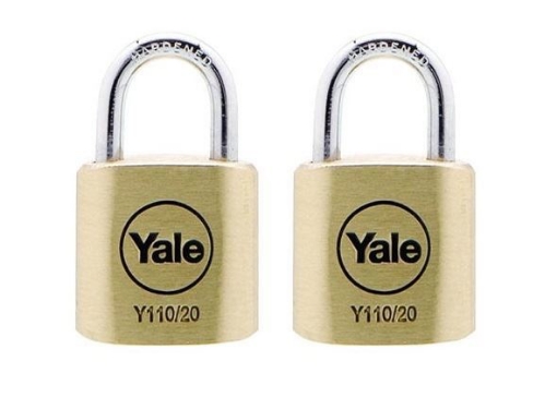 Picture of Yale Classic Series Outdoor Solid Brass Padlock 20mm with Multi-pack Y110/20/111/2