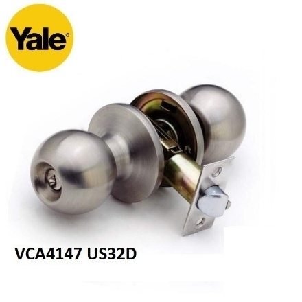 图片 YALE VCA4147 US32D, VCA4147 US11, VCA4147 US5, Stainless Steel Cylindrical Knobset, VCA4147US32D
