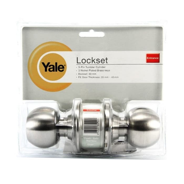 Picture of Yale VCA5127 US32D, VCA5127 US5, Entrance Cylindrical Stainless Door Knob Set, VCA5127US32D