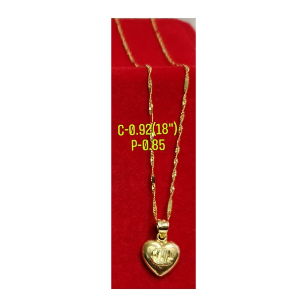 Picture of 18K Saudi Gold Necklace with Pendant, Chain 0.83g, Pendant 0.15g, Size 18", 2805N3