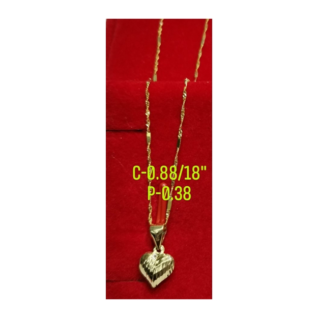 Picture of 18K Saudi Gold, Necklace with Pendant, Chain 0.88g, Pendant 0.38g, Size 18", 2805NH2