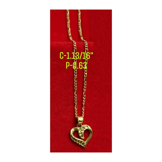 Picture of 18K Saudi Gold, Necklace with Pendant, Chain 0.88g, Pendant 0.38g, Size 18", 2805NH2