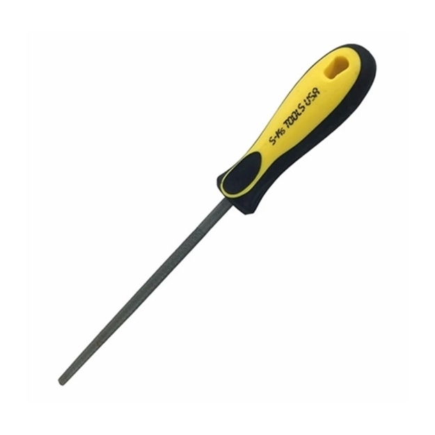 Picture of S-Ks Tools USA Tempered 10" Round File Bastard (Silver/Yellow), RF-10
