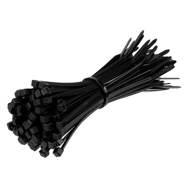 SUN AMES 100pcs Multipurpose BLACK Nylon Cable Tie 