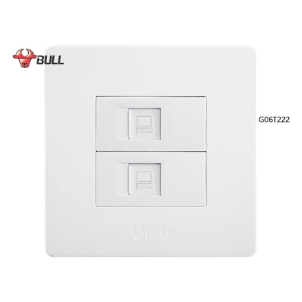 图片 Bull 2 Gang Computer Modular Outlet Set (White), G06T222(T5)