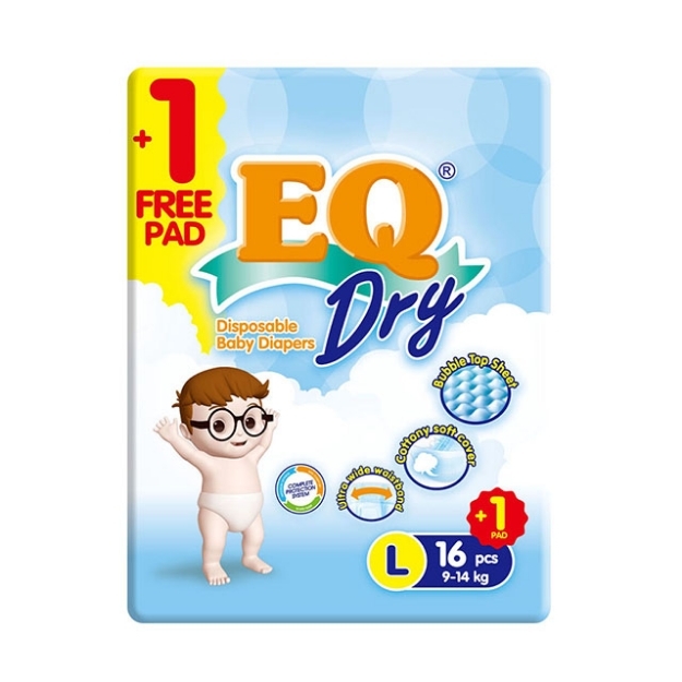 Picture of EQ Diaper Dry Large 16+1's, EQ029AY