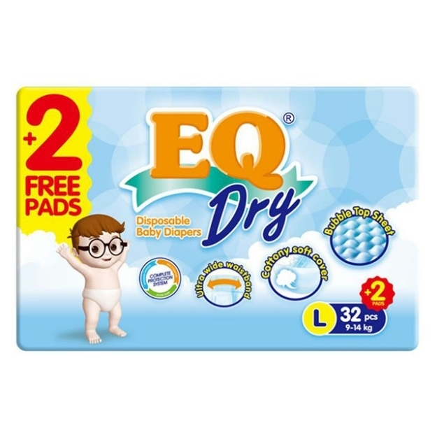 Picture of EQ Diaper Dry Large 32+2's, EQ030AY
