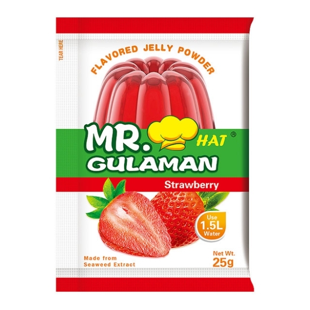 Picture of Mr. Hat Gulaman Powder Strawberry 10's (25g), MRH08