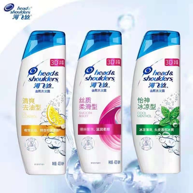 Picture of Head & Shoulders Shampoo (Smooth Silk，cool menthol,oil control) 400ml,1 bottle, 1*12 bottle