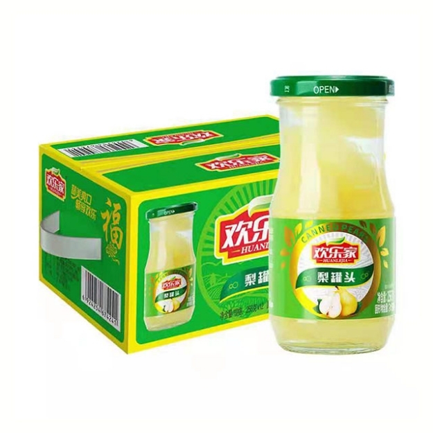 Picture of Huanlejia canned food (pear) 256g,1 bottle,1*12 bottle