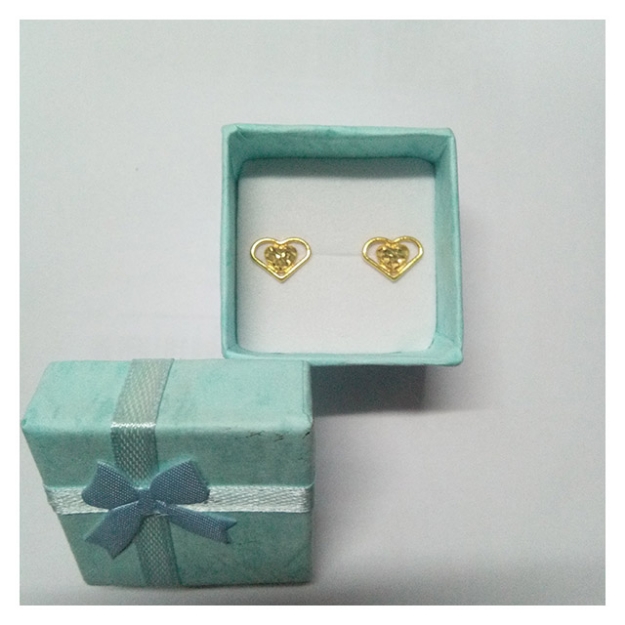 Picture of 18K - Saudi Gold Jewelry Two Hearts Earrings