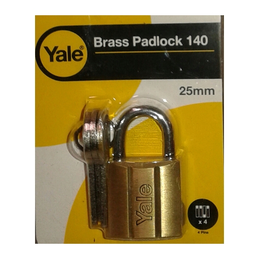 Picture of Yale V14025, Brass Padlock 25mm, V14025