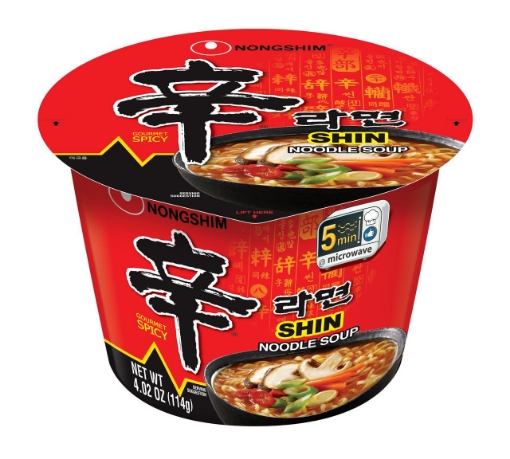 Picture of Nongshim Shin Ramyun Big Bowl Spicy Mushroom 114g Korean Noodles, Instant Korean noodles ramen, Korean food Korean products, Korean noodles, Korean food ready to eat spicy noodles