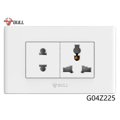 Picture of Bull 2 Gang Universal Outlet Set (White), G04Z225