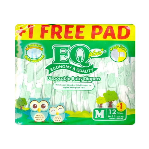 Picture of EQ Diaper Plus Medium 12+1's, EQ022AY