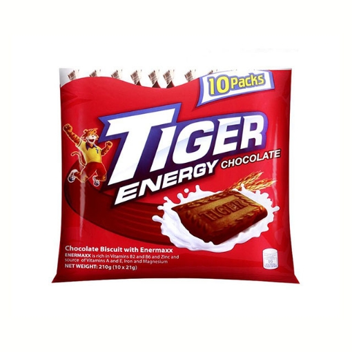 Picture of Tiger Crackers Energy Biscuit Chocolate 42g 10 packs, TIG11