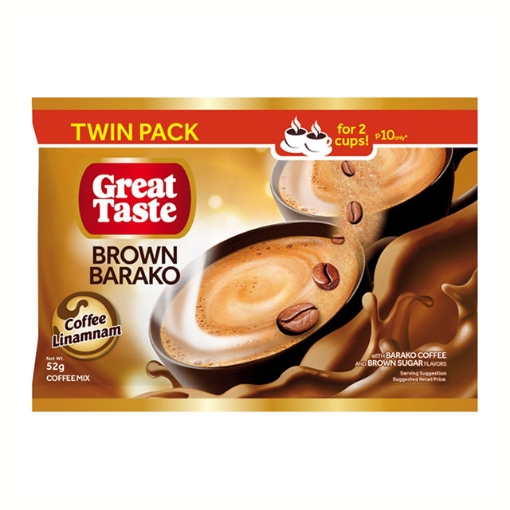 Picture of Great Taste 3-in-1 Twin Pack 50g 10 pcs (Brown Barako, White Caramel, White Chocolate, White Crema, White), GRE65