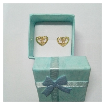 Picture of 18K -  Saudi Gold Jewelry Heart Channel Earrings