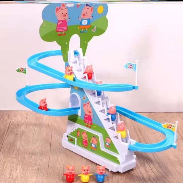Picture of Children's Assembling Piggy Climbing Stairs with Automatic Track Slides Puzzle Toy, CTAPCSP