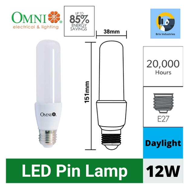 Omni 12W LED Pin Light E27 Daylight/ Warm White