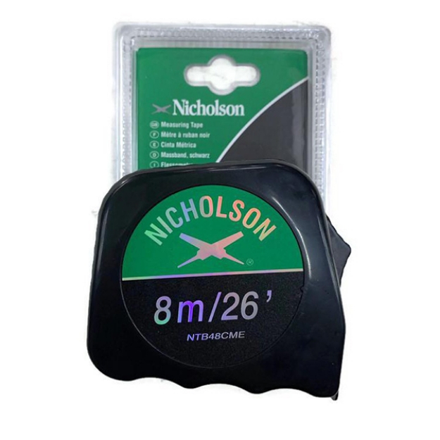Nicholson Steel Tape (Black) 8m