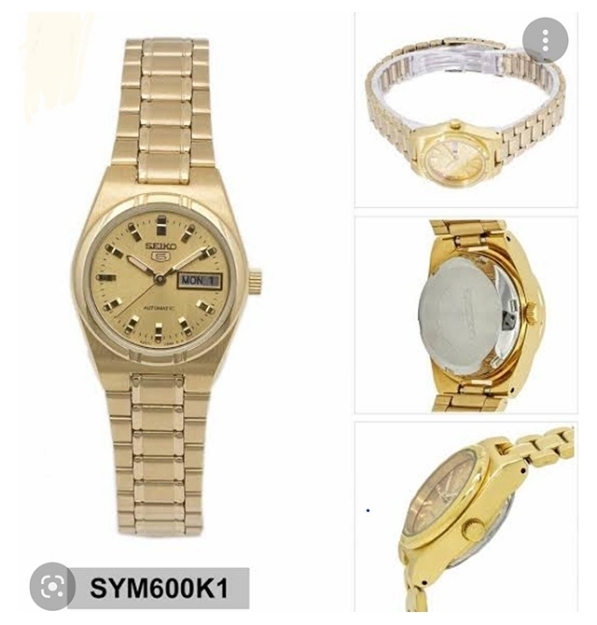 SEIKO 5 Gold Tone Ladies Automatic Watch 