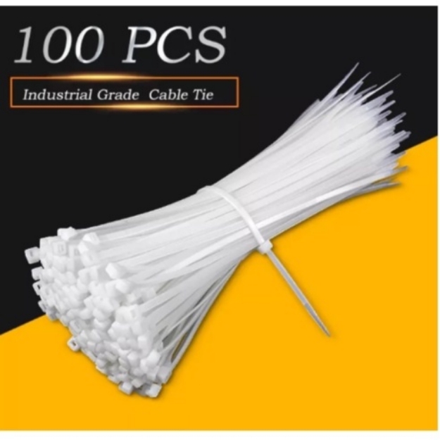 SUN AMES 100pcs Multipurpose WHITE Nylon Cable Tie 