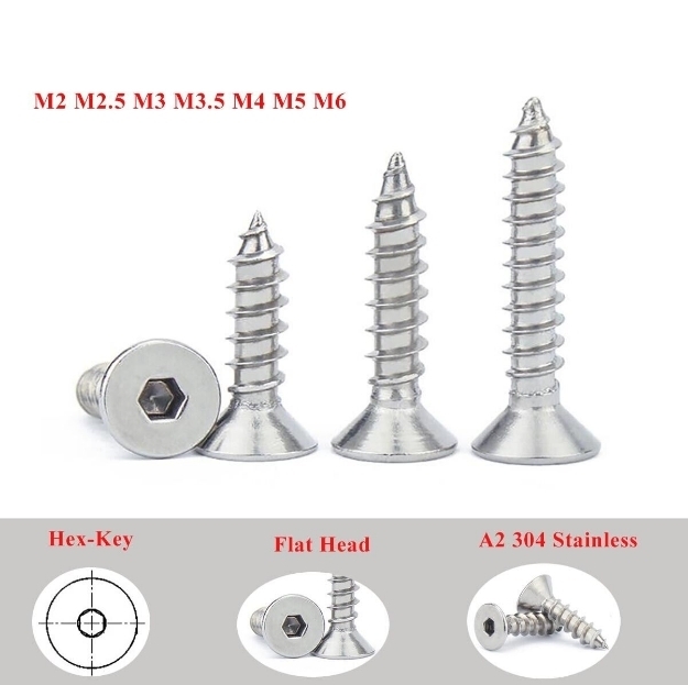 Picture of 304 Stainless Steel Self Tapping Screw, Flat Head (Metal Screw), SSST-FH