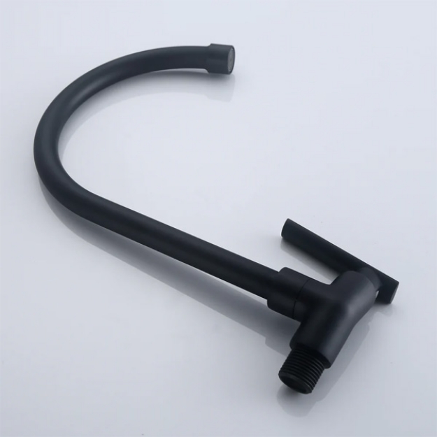Picture of AXIS 2B WALL TAP GOOSENECK, MATTE BLACK-DANUBE AXS01FW202B