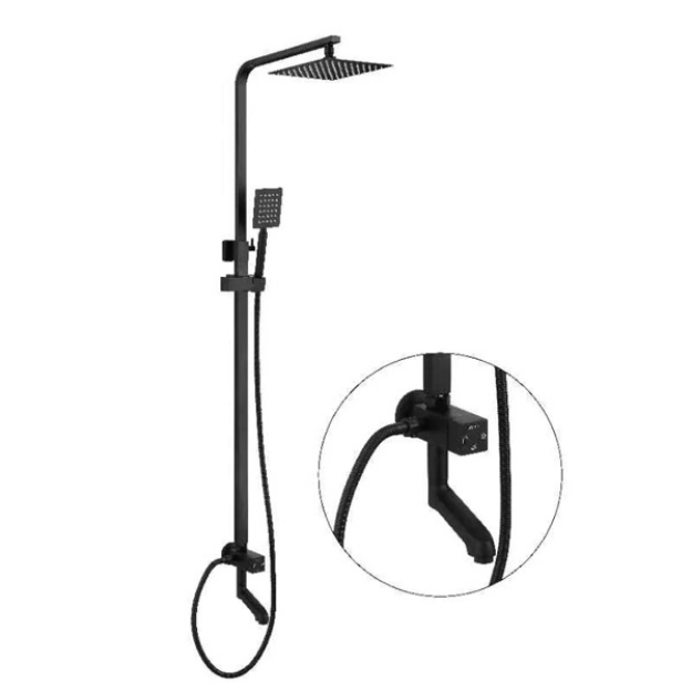 Picture of AXIS ON-WALL SHOWER BAR SET SQUARE MATTE BLACK AXS53S300B