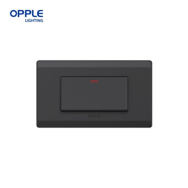 OPPLE 1 Gang 1 Way Wall Switch White and Dark Grey