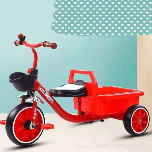 Picture of Children's Tricycle with Rear Bucket Large Carriage Female and Male Baby Bicycle, CTRBLC