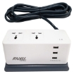 Desk Extension Cord with 2 Gang Universal Outlet & 3 USB Ports