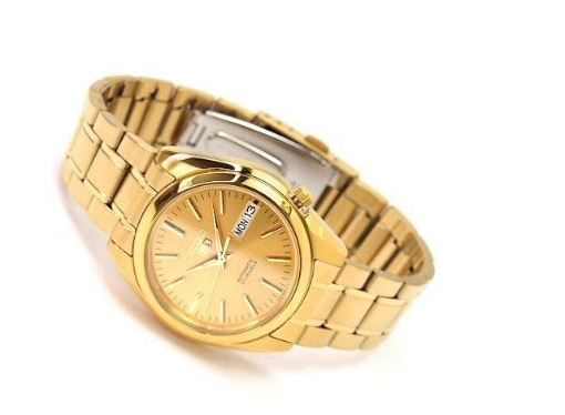 Seiko 5 Classic Gold Dial Gold Plated Stainless Steel Watch 