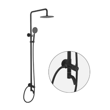 Show details for AXIS  ON-WALL SHOWER BAR SET, ROUND MATTE BLACK AXS54S5300B Picture of AXIS  ON-WALL SHOWER BAR SET, ROUND MATTE BLACK AXS54S5300B