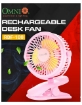 Picture of Mini Rechargeable Desk Fan with Night Light (White/Pink) , RDF-100