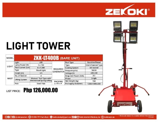 Picture of ZEKOKI LIGHT TOWER, ZKK-LT400B