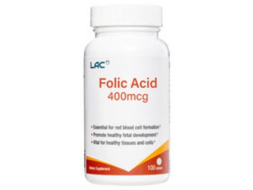 Picture of LAC VITAMINS Folic Acid 400mcg (100 tablets)
