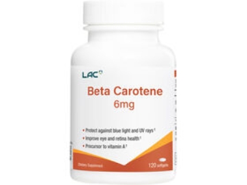 Show details for LAC VITAMINS Beta Carotene 6mg (120 softgels) Picture of LAC VITAMINS Beta Carotene 6mg (120 softgels)